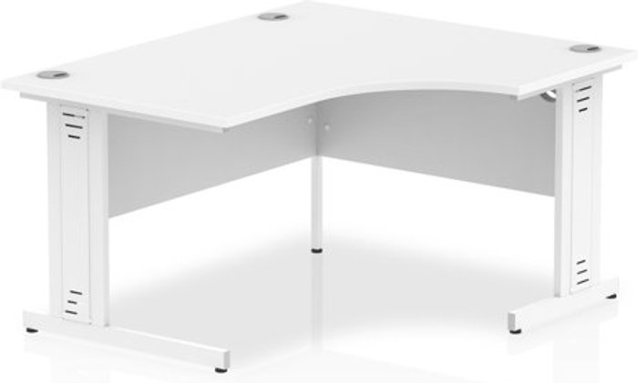 Office Monster | Impulse Impulse 1400mm Right Crescent Desk White Top White Cable Managed Leg Impulse Impulse 1400mm Right Crescent Desk White Top White Cable Managed Leg