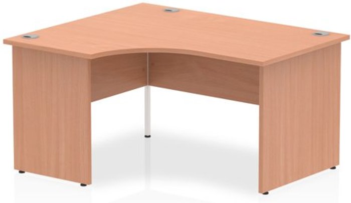 Office Monster | Impulse Impulse 1400mm Left Crescent Desk Beech Top Panel End Leg Impulse Impulse 1400mm Left Crescent Desk Beech Top Panel End Leg