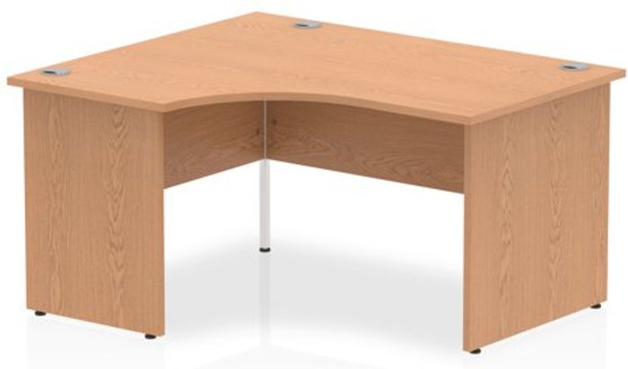 Office Monster | Impulse Impulse 1400mm Left Crescent Desk Oak Top Panel End Leg Impulse Impulse 1400mm Left Crescent Desk Oak Top Panel End Leg