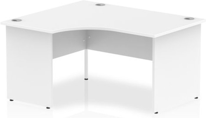 Office Monster | Impulse Impulse 1400mm Left Crescent Desk White Top Panel End Leg Impulse Impulse 1400mm Left Crescent Desk White Top Panel End Leg