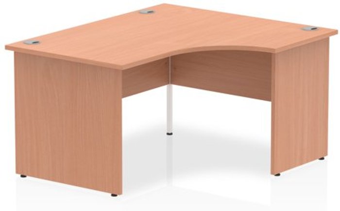 Office Monster | Impulse Impulse 1400mm Right Crescent Desk Beech Top Panel End Leg Impulse Impulse 1400mm Right Crescent Desk Beech Top Panel End Leg