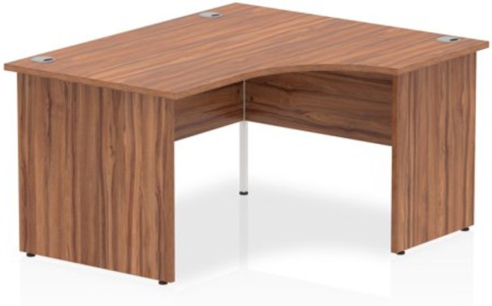 Office Monster | Impulse Impulse 1400mm Right Crescent Desk Walnut Top Panel End Leg Impulse Impulse 1400mm Right Crescent Desk Walnut Top Panel End Leg
