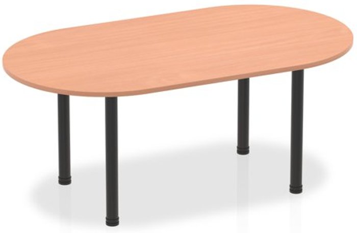 Office Monster | Impulse Impulse 1800mm Boardroom Table Beech Top Black Post Leg Impulse Impulse 1800mm Boardroom Table Beech Top Black Post Leg