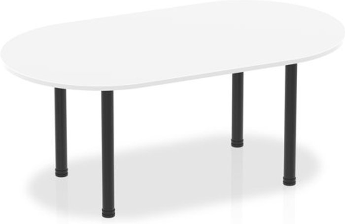 Office Monster | Impulse Impulse 1800mm Boardroom Table White Top Black Post Leg Impulse Impulse 1800mm Boardroom Table White Top Black Post Leg