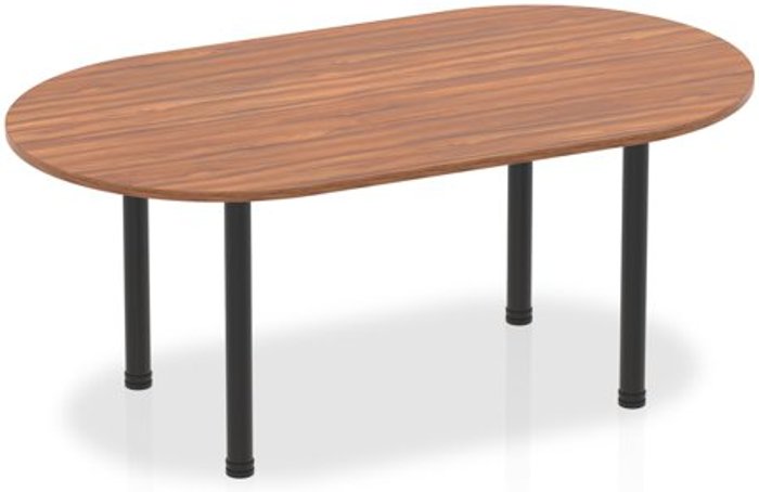 Office Monster | Impulse Impulse 1800mm Boardroom Table Walnut Top Black Post Leg Impulse Impulse 1800mm Boardroom Table Walnut Top Black Post Leg