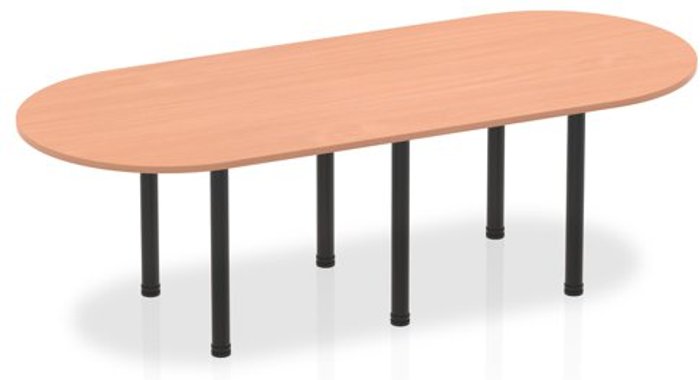 Office Monster | Impulse Impulse 2400mm Boardroom Table Beech Top Black Post Leg Impulse Impulse 2400mm Boardroom Table Beech Top Black Post Leg