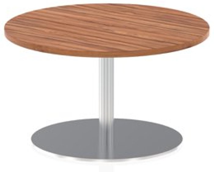 Office Monster | Italia Italia 800mm Poseur Round Table Walnut Top 475mm High Leg Italia Italia 800mm Poseur Round Table Walnut Top 475mm High Leg
