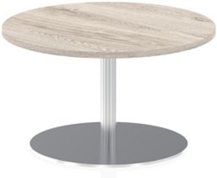 Office Monster | Italia Italia 800mm Poseur Round Table Grey Oak Top 475mm High Leg Italia Italia 800mm Poseur Round Table Grey Oak Top 475mm High Leg