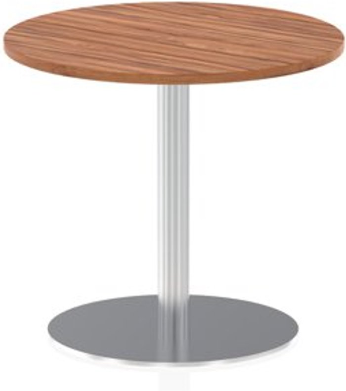Office Monster | Italia Italia 800mm Poseur Round Table Walnut Top 725mm High Leg Italia Italia 800mm Poseur Round Table Walnut Top 725mm High Leg