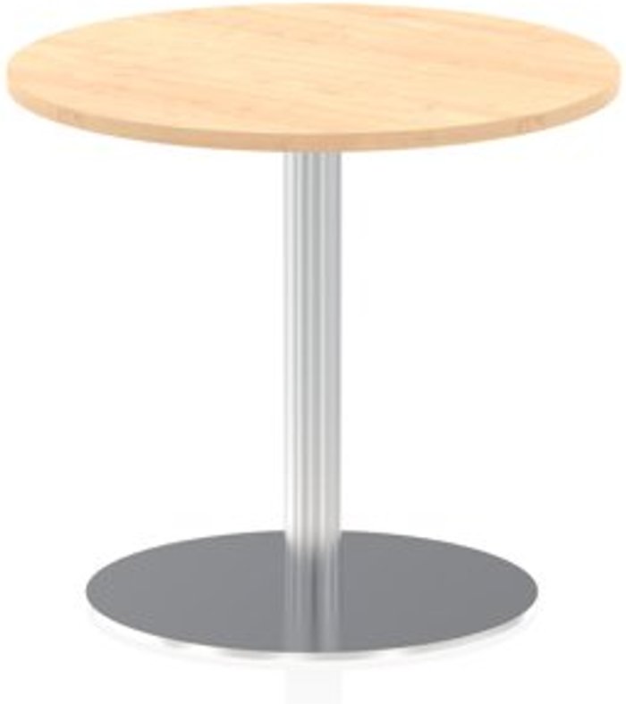 Office Monster | Italia Italia 800mm Poseur Round Table Maple Top 725mm High Leg Italia Italia 800mm Poseur Round Table Maple Top 725mm High Leg