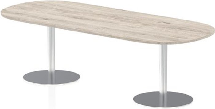Office Monster | Italia Italia 2400mm Poseur Boardroom Table Grey Oak Top 725mm High Leg Italia Italia 2400mm Poseur Boardroom Table Grey Oak Top 725mm High Leg