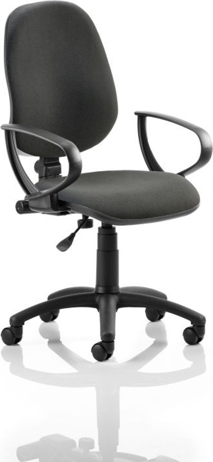 Office Monster | Eclipse I Eclipse I Lever Task Operator Chair Black With Loop Arms Eclipse I Eclipse I Lever Task Operator Chair Black With Loop Arms