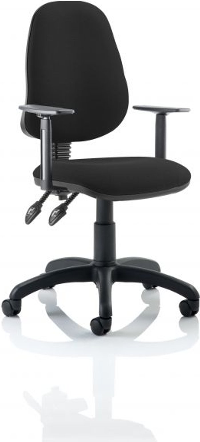 Office Monster | Eclipse II Eclipse II Lever Task Operator Chair Black With Height Adjustable Arms Eclipse II Eclipse II Lever Task Operator Chair Black With Height Adjustable Arms