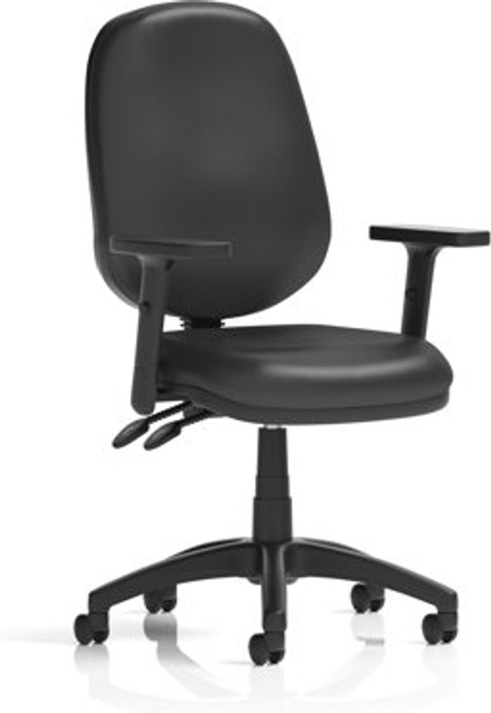 Office Monster | Eclipse II Eclipse II Lever Task Operator Chair Vinyl Black With Height Adjustable Arms Eclipse II Eclipse II Lever Task Operator Chair Vinyl Black With Height Adjustable Arms