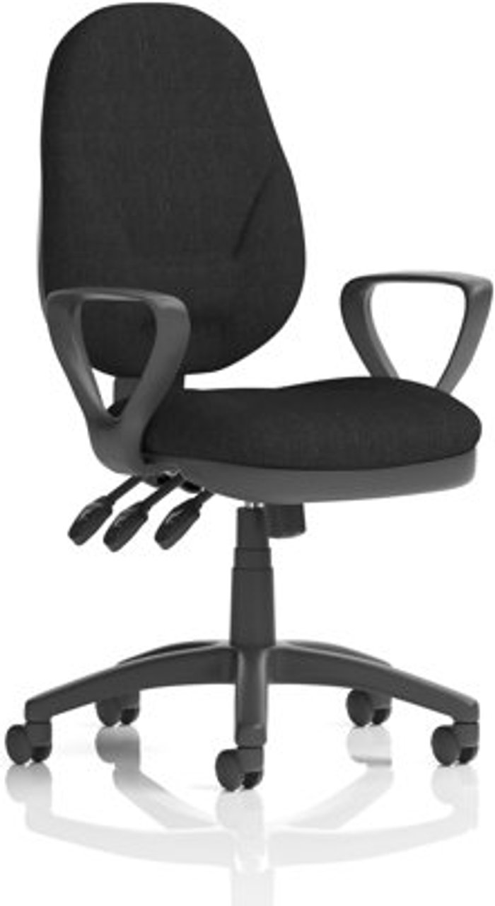 Office Monster | Eclipse XL III Eclipse XL Lever Task Operator Chair Black With Loop Arms Eclipse XL III Eclipse XL Lever Task Operator Chair Black With Loop Arms