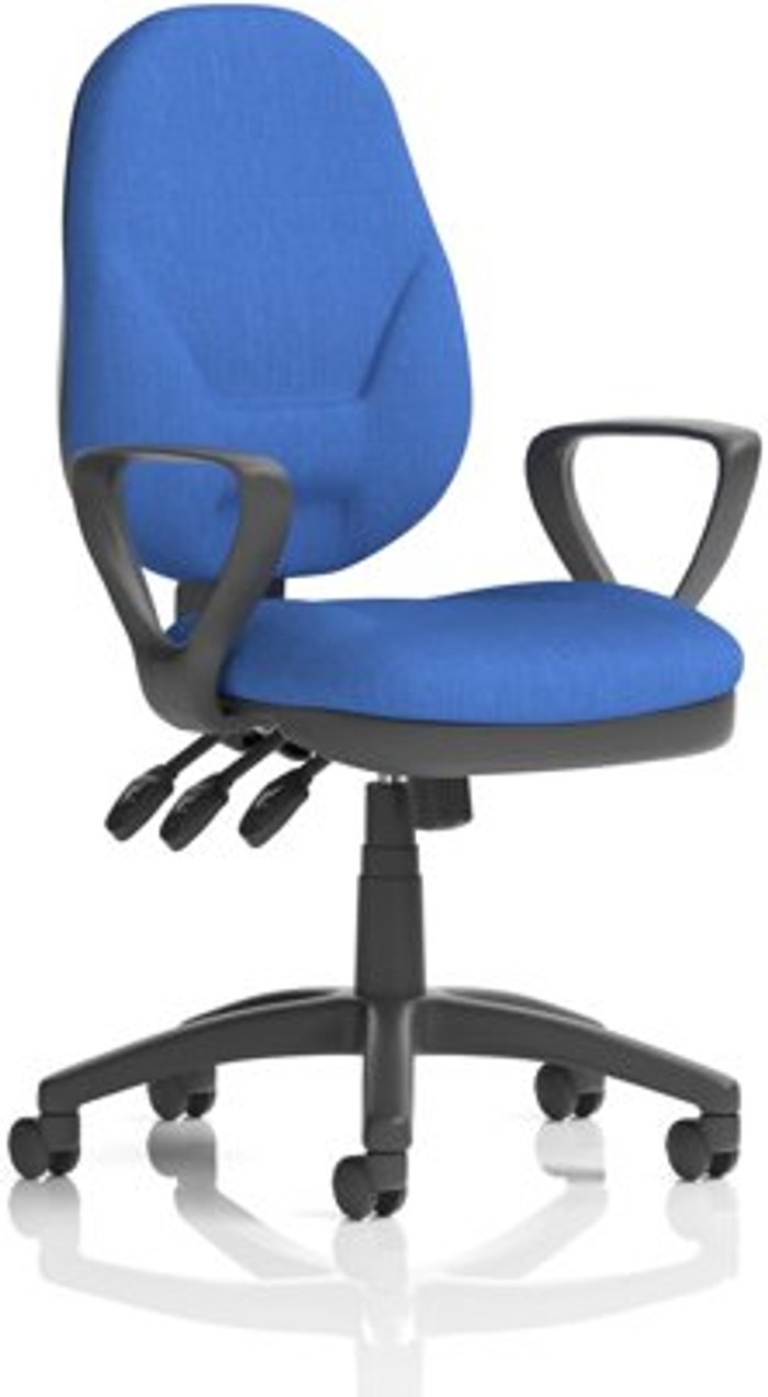 Office Monster | Eclipse XL III Eclipse XL Lever Task Operator Chair Blue With Loop Arms Eclipse XL III Eclipse XL Lever Task Operator Chair Blue With Loop Arms
