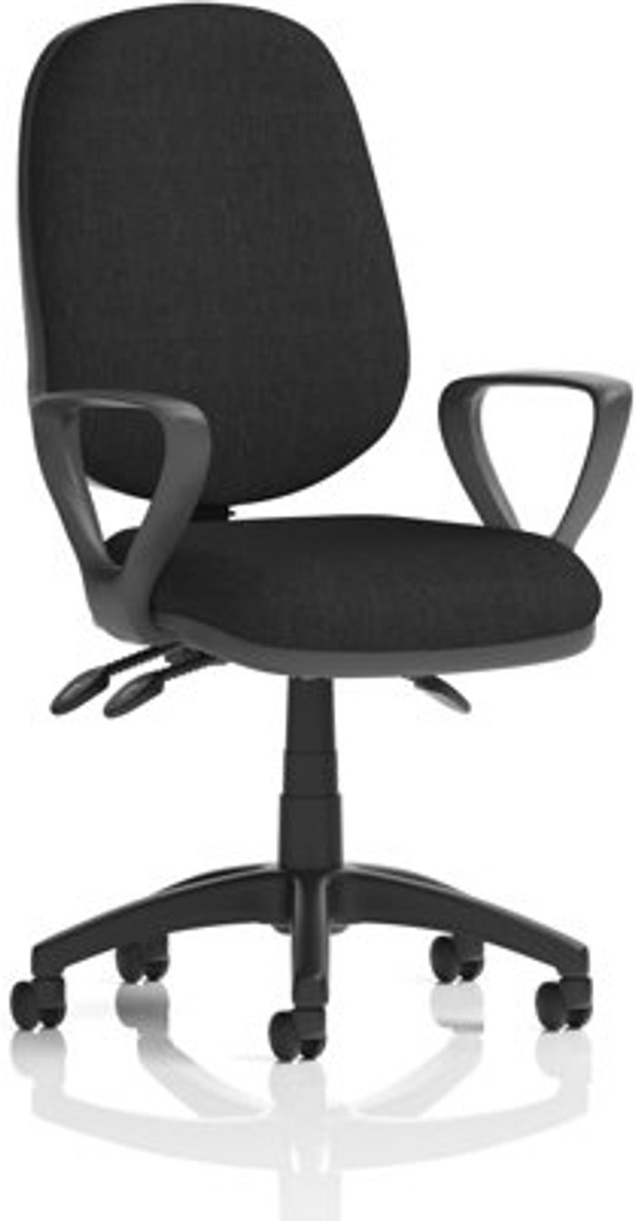 Office Monster | Eclipse III Eclipse III Lever Task Operator Chair Black With Loop Arms Eclipse III Eclipse III Lever Task Operator Chair Black With Loop Arms