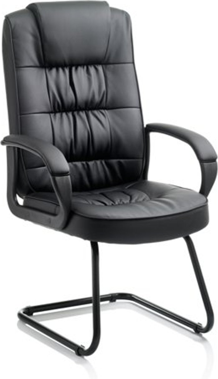 Office Monster | Moore Moore Visitor Cantilever Black Leather With Arms Moore Moore Visitor Cantilever Black Leather With Arms