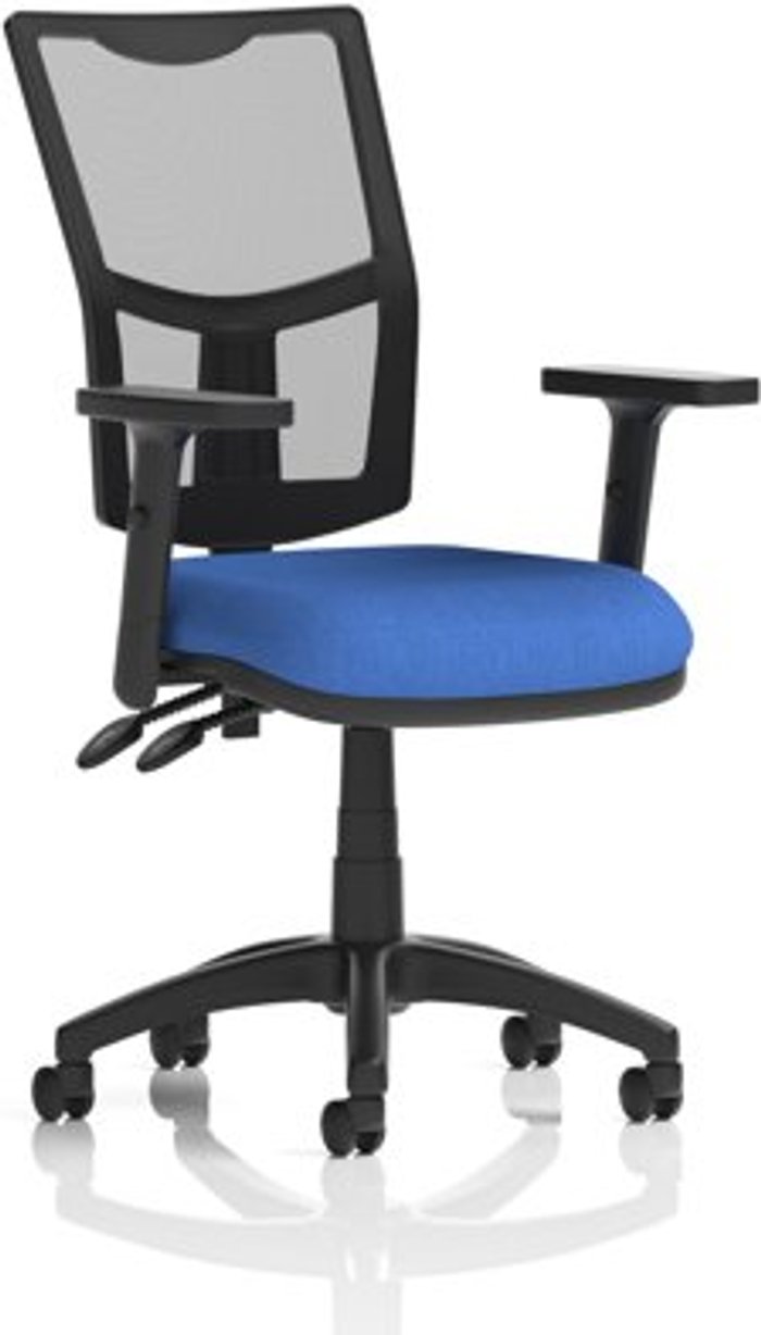 Office Monster | Eclipse II Eclipse II Lever Task Operator Chair Mesh Back With Blue Seat With Height Adjustable Arms Eclipse II Eclipse II Lever Task Operator Chair Mesh Back With Blue Seat With Height Adjustable Arms