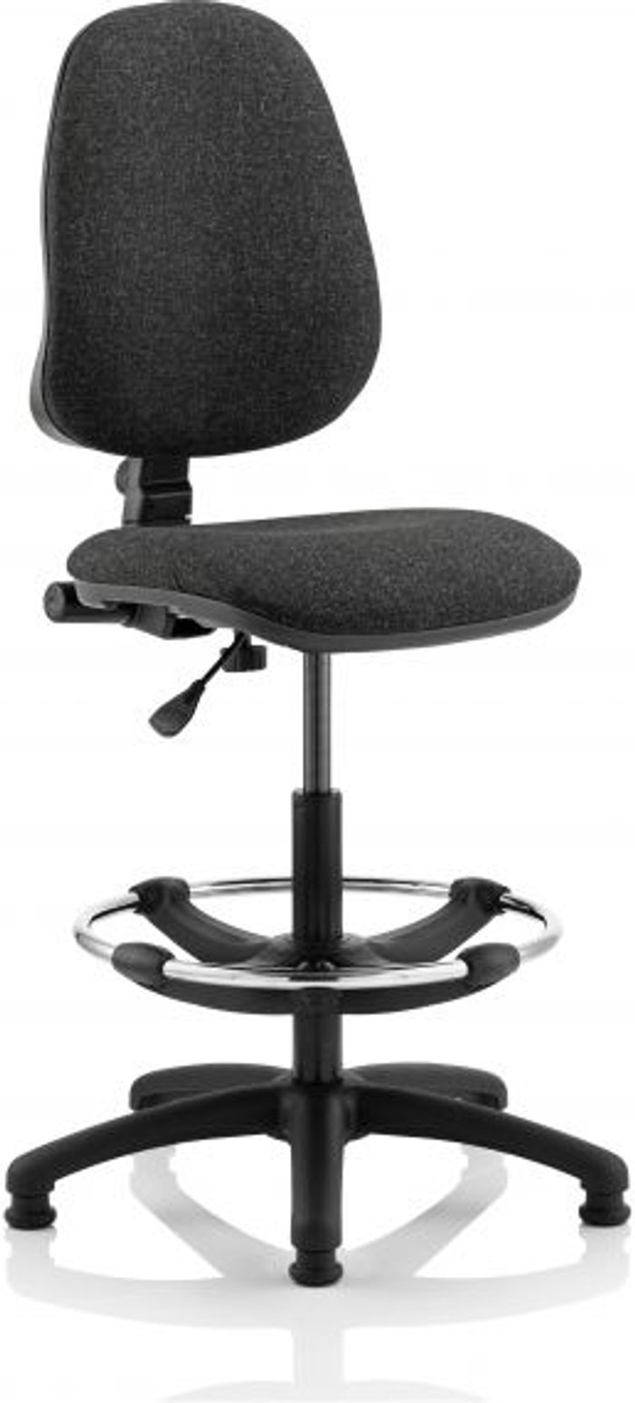 Office Monster | Eclipse I Eclipse I Lever Task Operator Chair Charcoal With Hi Rise Draughtsman Kit Eclipse I Eclipse I Lever Task Operator Chair Charcoal With Hi Rise Draughtsman Kit