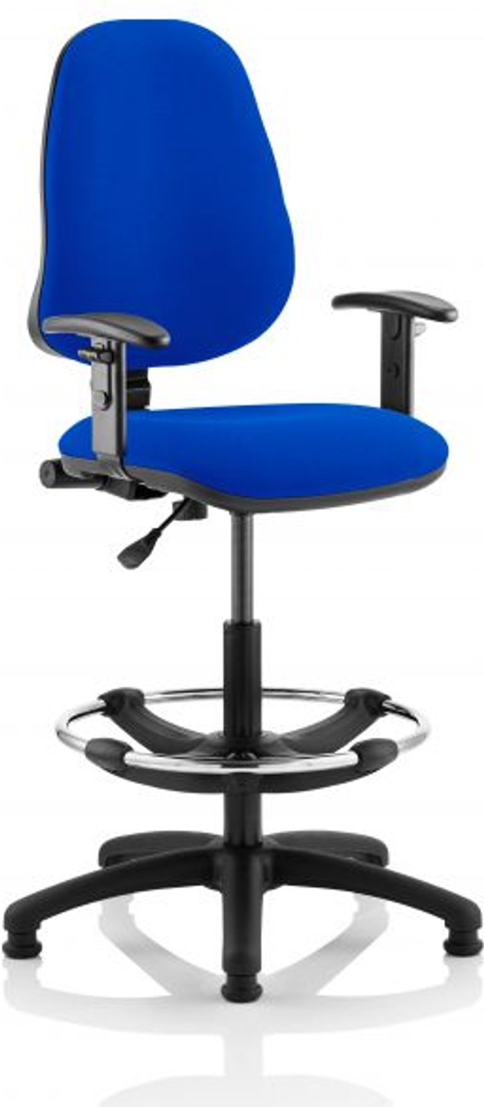 Office Monster | Eclipse I Eclipse I Lever Task Operator Chair Blue With Height Adjustable Arms With Hi Rise Draughtsman Kit Eclipse I Eclipse I Lever Task Operator Chair Blue With Height Adjustable Arms With Hi Rise Draughtsman Kit