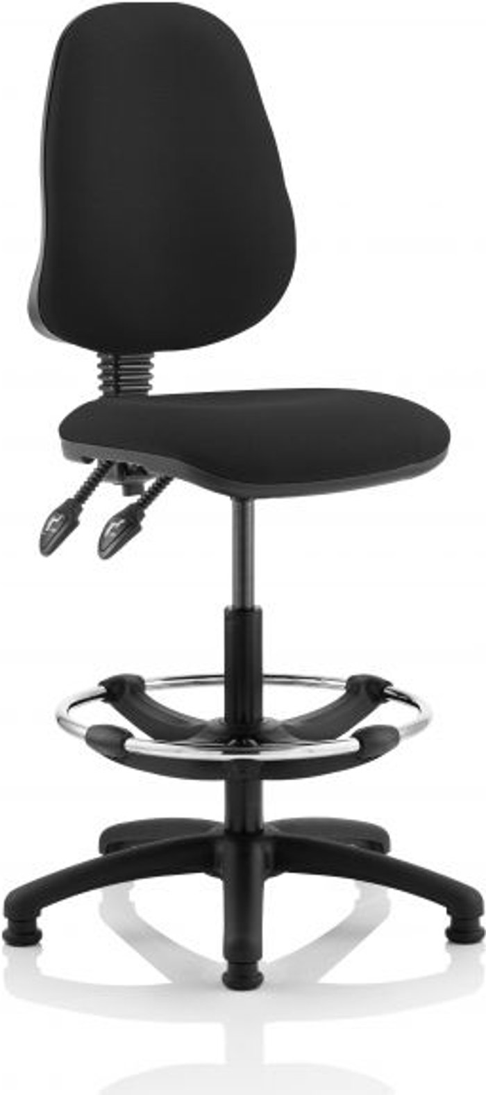 Office Monster | Eclipse II Eclipse II Lever Task Operator Chair Black With Hi Rise Draughtsman Kit Eclipse II Eclipse II Lever Task Operator Chair Black With Hi Rise Draughtsman Kit