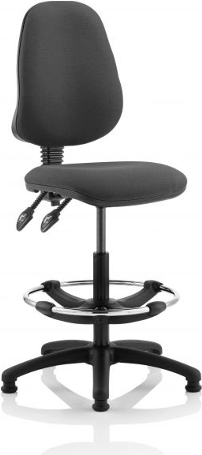 Office Monster | Eclipse II Eclipse II Lever Task Operator Chair Charcoal With Hi Rise Draughtsman Kit Eclipse II Eclipse II Lever Task Operator Chair Charcoal With Hi Rise Draughtsman Kit