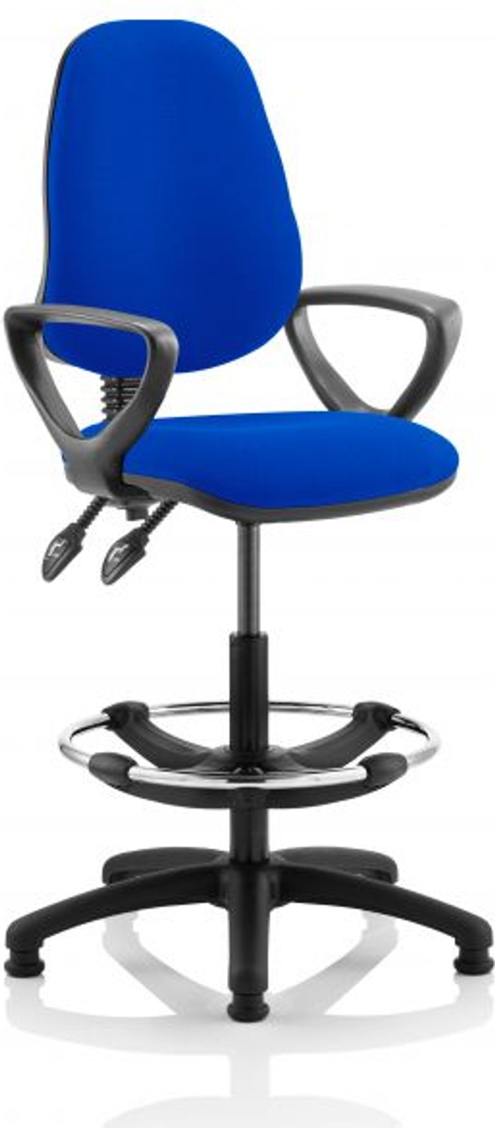 Office Monster | Eclipse II Eclipse II Lever Task Operator Chair Blue With Loop Arms With Hi Rise Draughtsman Kit Eclipse II Eclipse II Lever Task Operator Chair Blue With Loop Arms With Hi Rise Draughtsman Kit