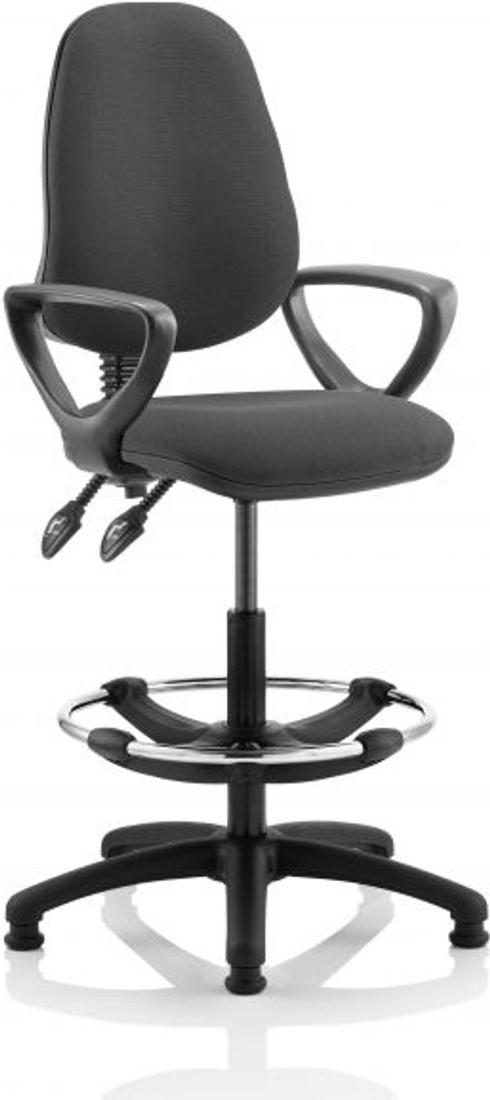 Office Monster | Eclipse II Eclipse II Lever Task Operator Chair Charcoal With Loop Arms With Hi Rise Draughtsman Kit Eclipse II Eclipse II Lever Task Operator Chair Charcoal With Loop Arms With Hi Rise Draughtsman Kit