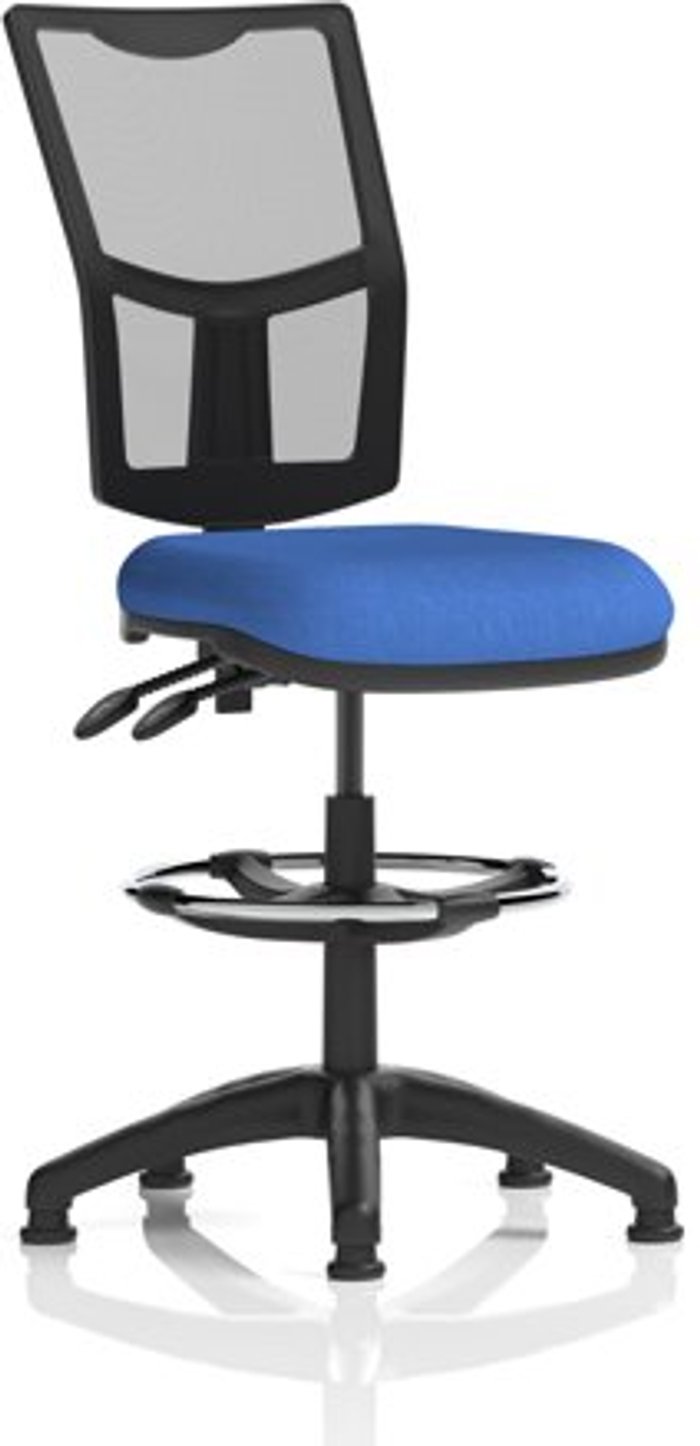 Office Monster | Eclipse II Eclipse II Lever Task Operator Chair Mesh Back With Blue Seat With Hi Rise Draughtsman Kit Eclipse II Eclipse II Lever Task Operator Chair Mesh Back With Blue Seat With Hi Rise Draughtsman Kit