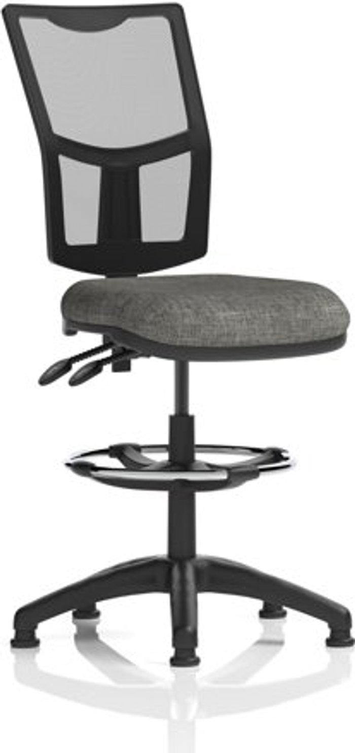 Office Monster | Eclipse II Eclipse II Lever Task Operator Chair Mesh Back With Charcoal Seat With Hi Rise Draughtsman Kit Eclipse II Eclipse II Lever Task Operator Chair Mesh Back With Charcoal Seat With Hi Rise Draughtsman Kit