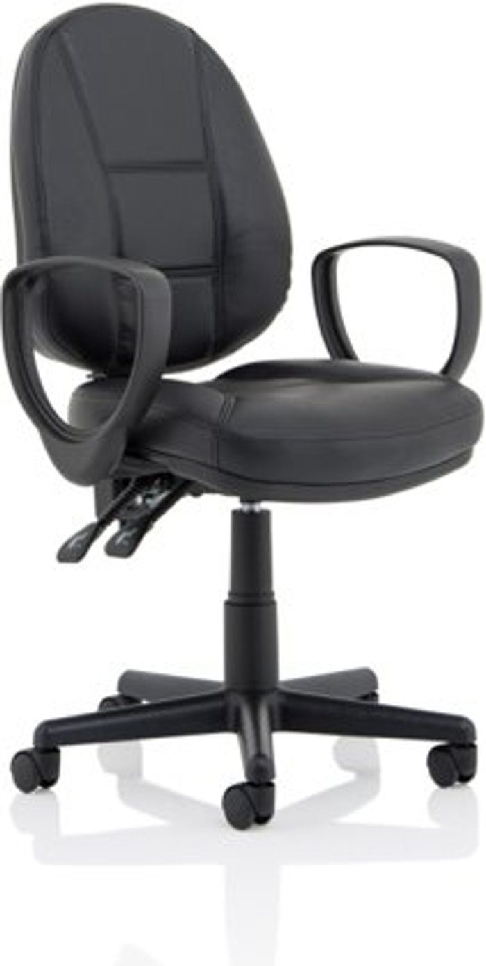 Office Monster | Jackson Jackson Black Leather High Back Executive Chair with Loop Arms Jackson Jackson Black Leather High Back Executive Chair with Loop Arms