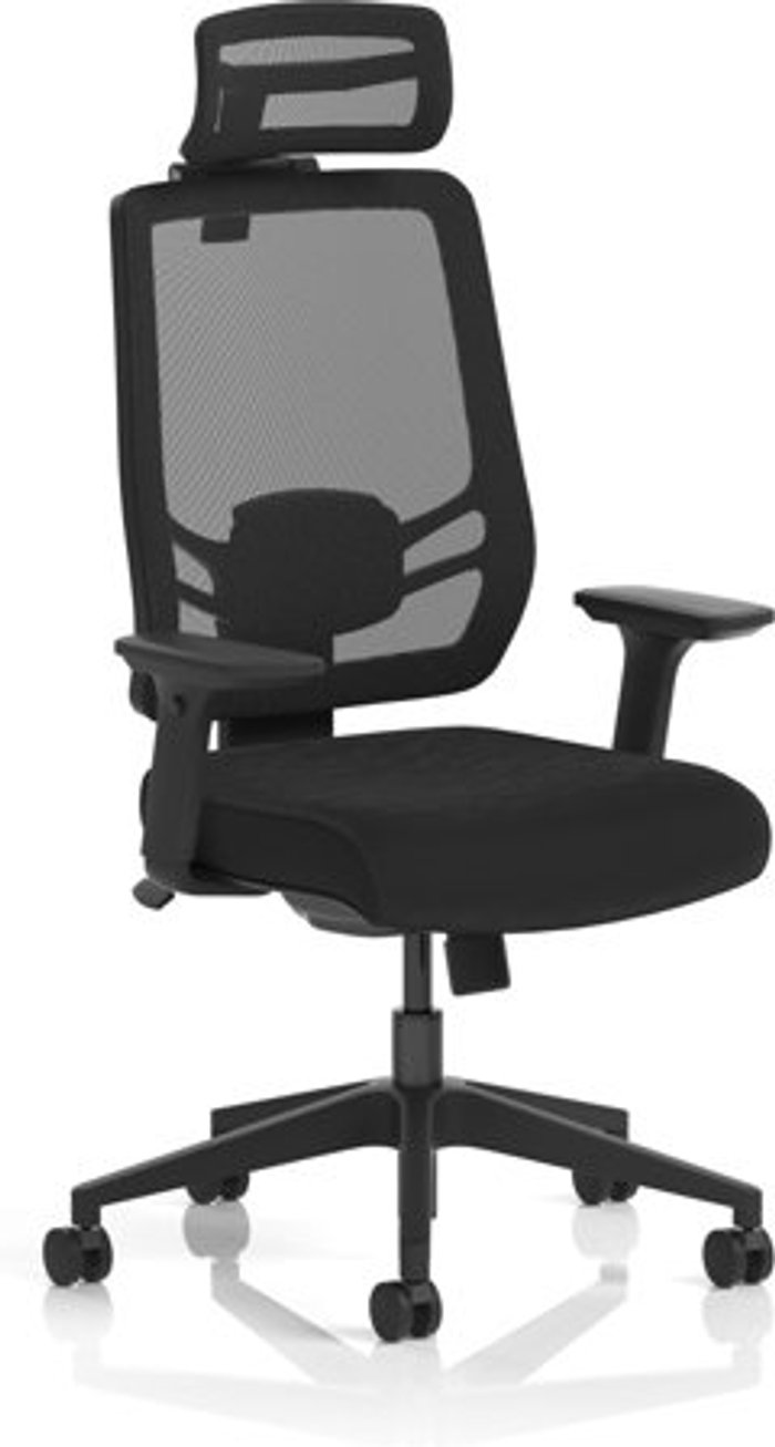 Office Monster | Ergo Ergo Twist Black Fabric Seat Mesh Back with Headrest Ergo Ergo Twist Black Fabric Seat Mesh Back with Headrest
