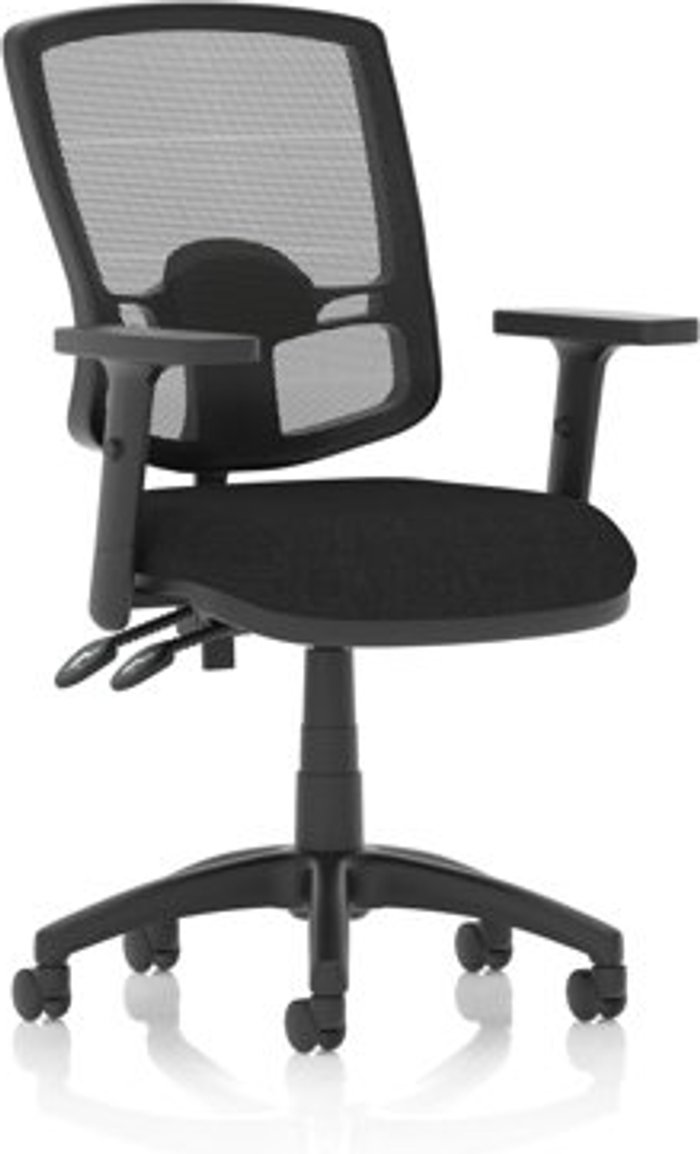Office Monster | Eclipse Plus Eclipse Plus II Lever Task Operator Chair Mesh Back Deluxe With Black Seat With Height Adjustable Arms Eclipse Plus Eclipse Plus II Lever Task Operator Chair Mesh Back Deluxe With Black Seat With Height Adjustable Arms