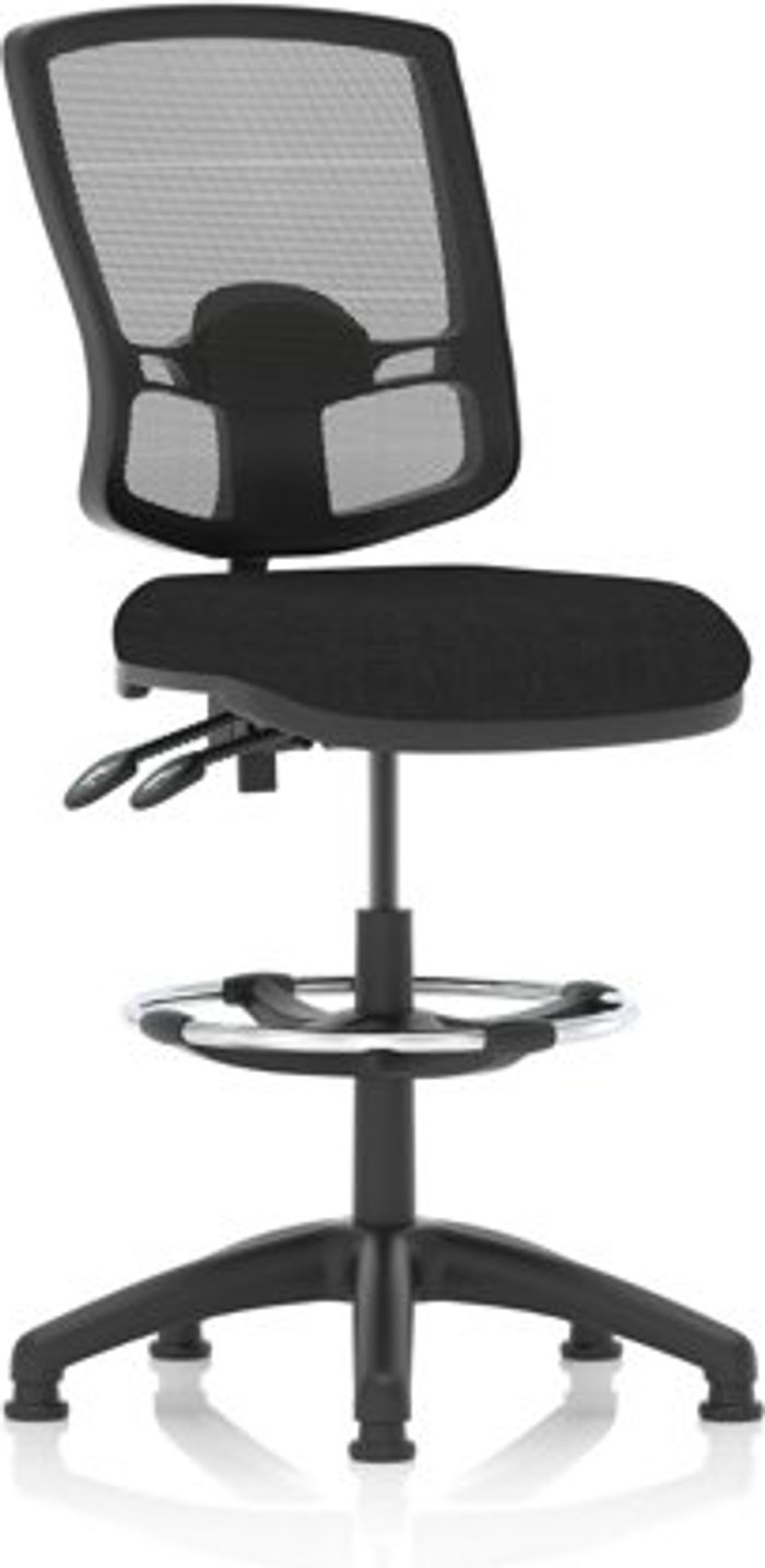 Office Monster | Eclipse Plus Eclipse Plus II Lever Task Operator Chair Mesh Back Deluxe With Black Seat With Hi RiseDraughtsman Kit Eclipse Plus Eclipse Plus II Lever Task Operator Chair Mesh Back Deluxe With Black Seat With Hi RiseDraughtsman Kit