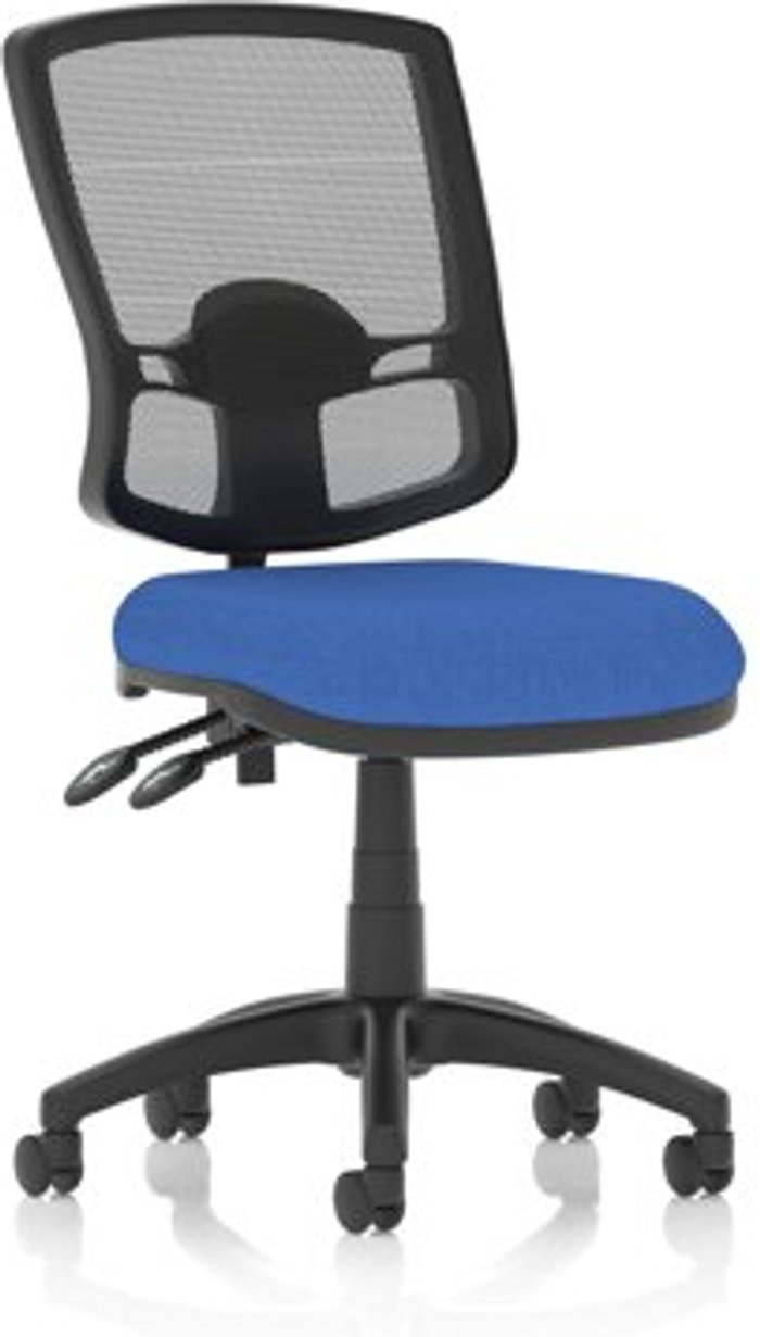Office Monster | Eclipse Plus Eclipse Plus II Lever Task Operator Chair Mesh Back Deluxe With Blue Seat Eclipse Plus Eclipse Plus II Lever Task Operator Chair Mesh Back Deluxe With Blue Seat