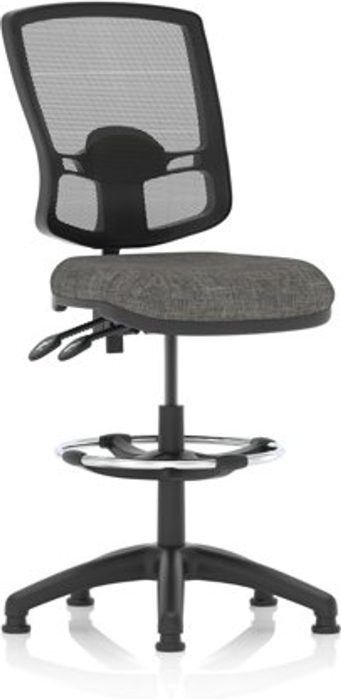 Office Monster | Eclipse Plus Eclipse Plus II Lever Task Operator Chair Mesh Back Deluxe With Charcoal Seat With Hi RiseDraughtsman Kit Eclipse Plus Eclipse Plus II Lever Task Operator Chair Mesh Back Deluxe With Charcoal Seat With Hi RiseDraughtsman Kit