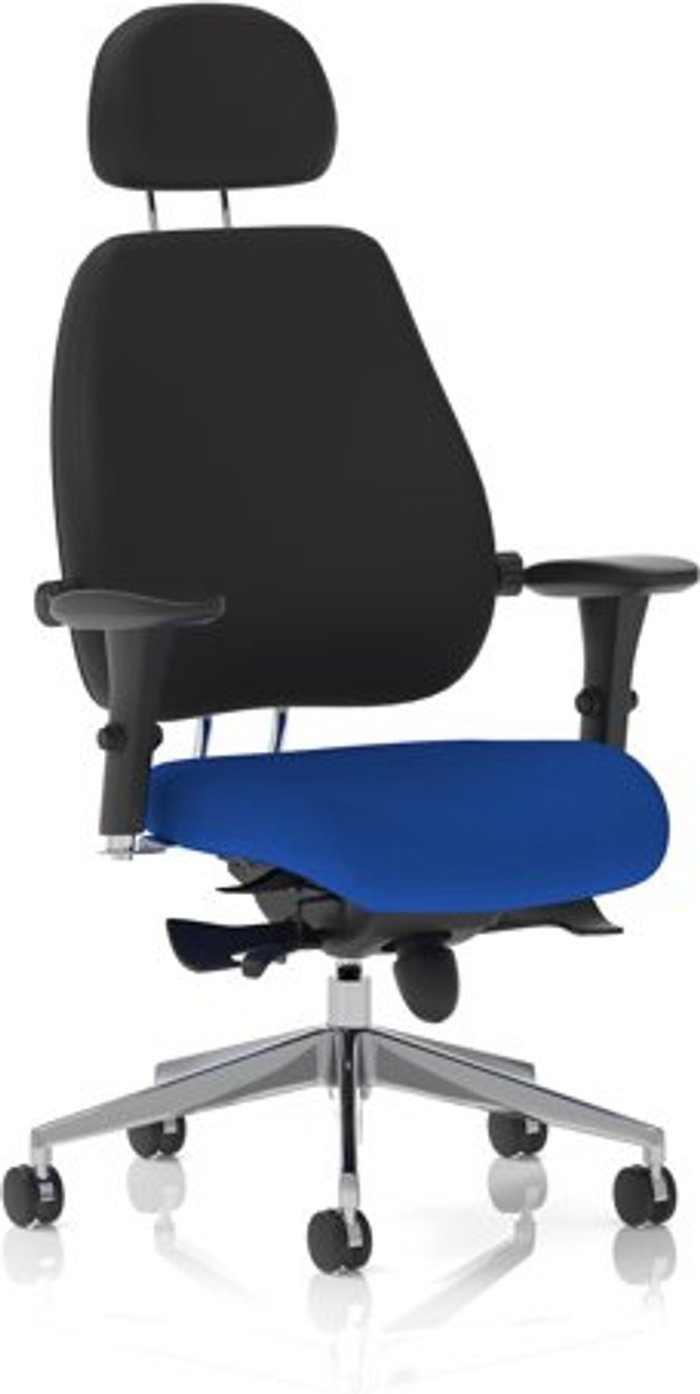 Office Monster | Chiro Chiro Plus Ultimate With Headrest Bespoke Colour Seat Admiral Blue Chiro Chiro Plus Ultimate With Headrest Bespoke Colour Seat Admiral Blue