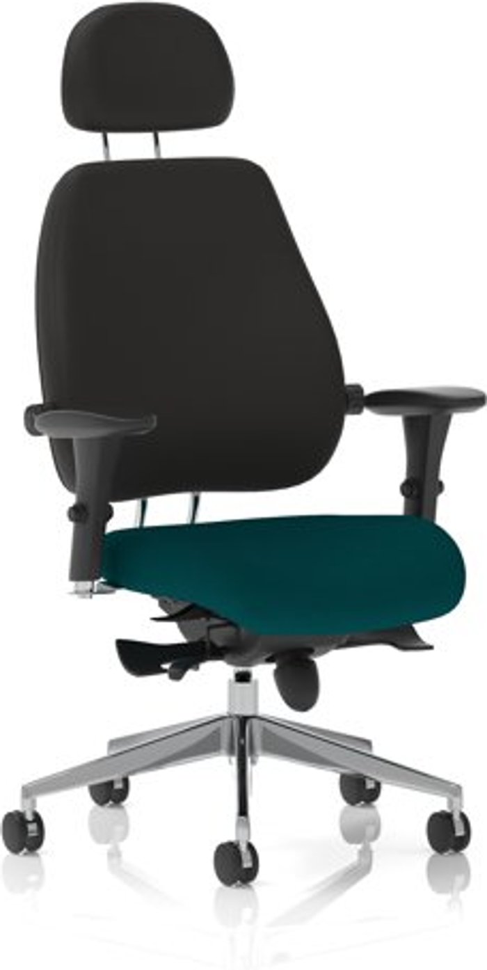 Office Monster | Chiro Chiro Plus Ultimate With Headrest Bespoke Colour Seat Teal Chiro Chiro Plus Ultimate With Headrest Bespoke Colour Seat Teal