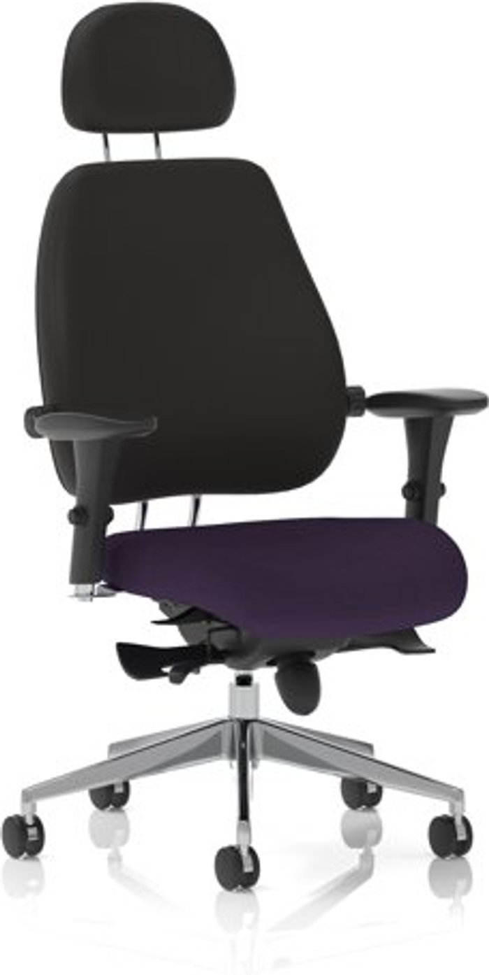 Office Monster | Chiro Chiro Plus Ultimate With Headrest Bespoke Colour Seat Purple Chiro Chiro Plus Ultimate With Headrest Bespoke Colour Seat Purple