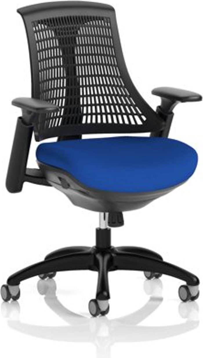 Office Monster | Flex Flex Task Operator Chair Black Frame Black Back Bespoke Colour Seat Admiral Blue Flex Flex Task Operator Chair Black Frame Black Back Bespoke Colour Seat Admiral Blue