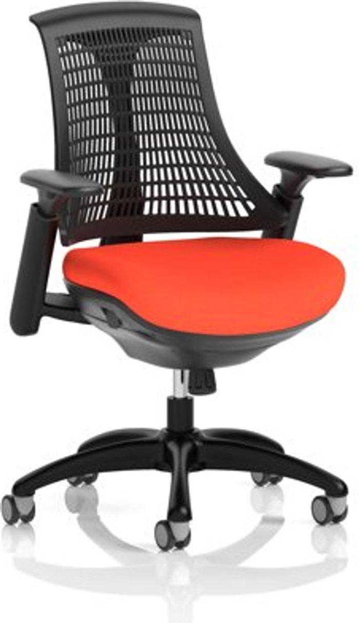 Office Monster | Flex Flex Task Operator Chair Black Frame Black Back Bespoke Colour Seat Orange Flex Flex Task Operator Chair Black Frame Black Back Bespoke Colour Seat Orange