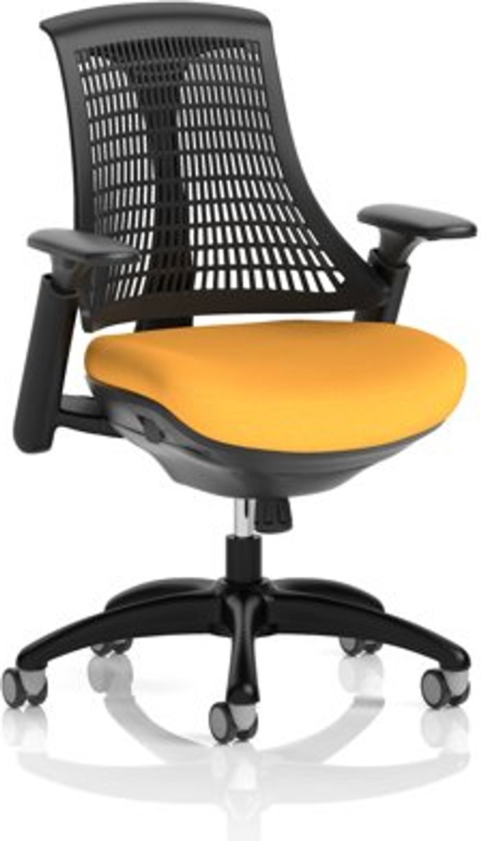 Office Monster | Flex Flex Task Operator Chair Black Frame Black Back Bespoke Colour Seat Yellow Flex Flex Task Operator Chair Black Frame Black Back Bespoke Colour Seat Yellow
