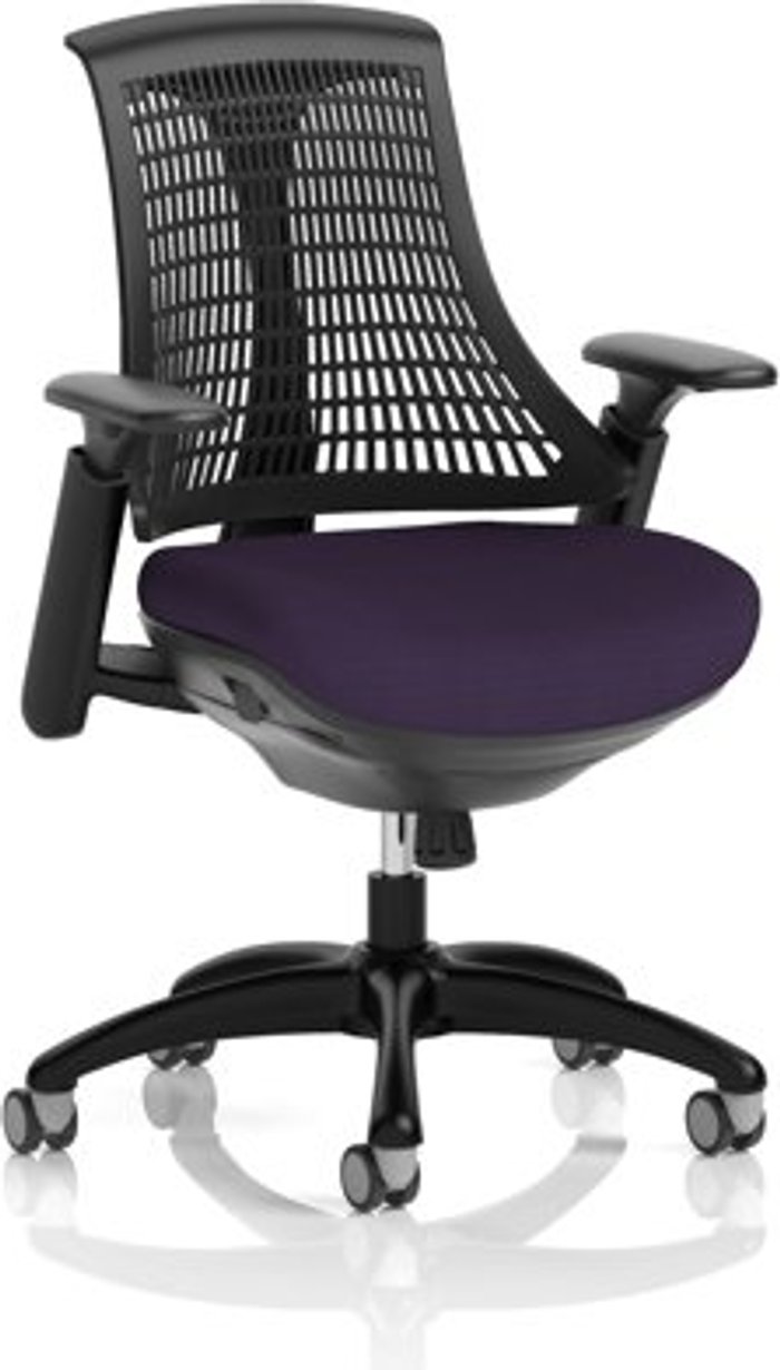Office Monster | Flex Flex Task Operator Chair Black Frame Black Back Bespoke Colour Seat Purple Flex Flex Task Operator Chair Black Frame Black Back Bespoke Colour Seat Purple