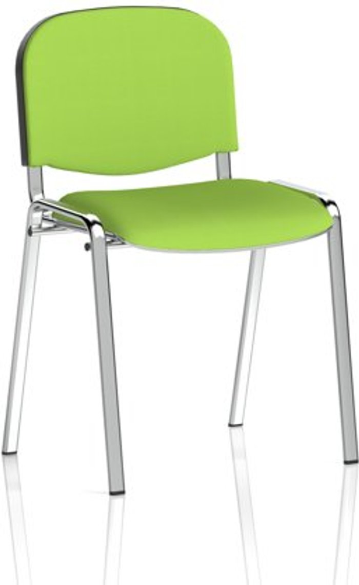Office Monster | ISO ISO Chrome Frame Bespoke Colour Fabric - (Min Order Qty X 4) Lime ISO ISO Chrome Frame Bespoke Colour Fabric - (Min Order Qty X 4) Lime