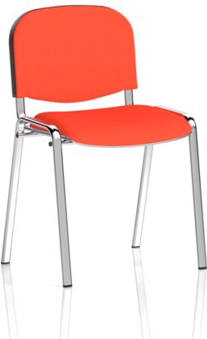Office Monster | ISO ISO Chrome Frame Bespoke Colour Fabric - (Min Order Qty X 4) Orange ISO ISO Chrome Frame Bespoke Colour Fabric - (Min Order Qty X 4) Orange