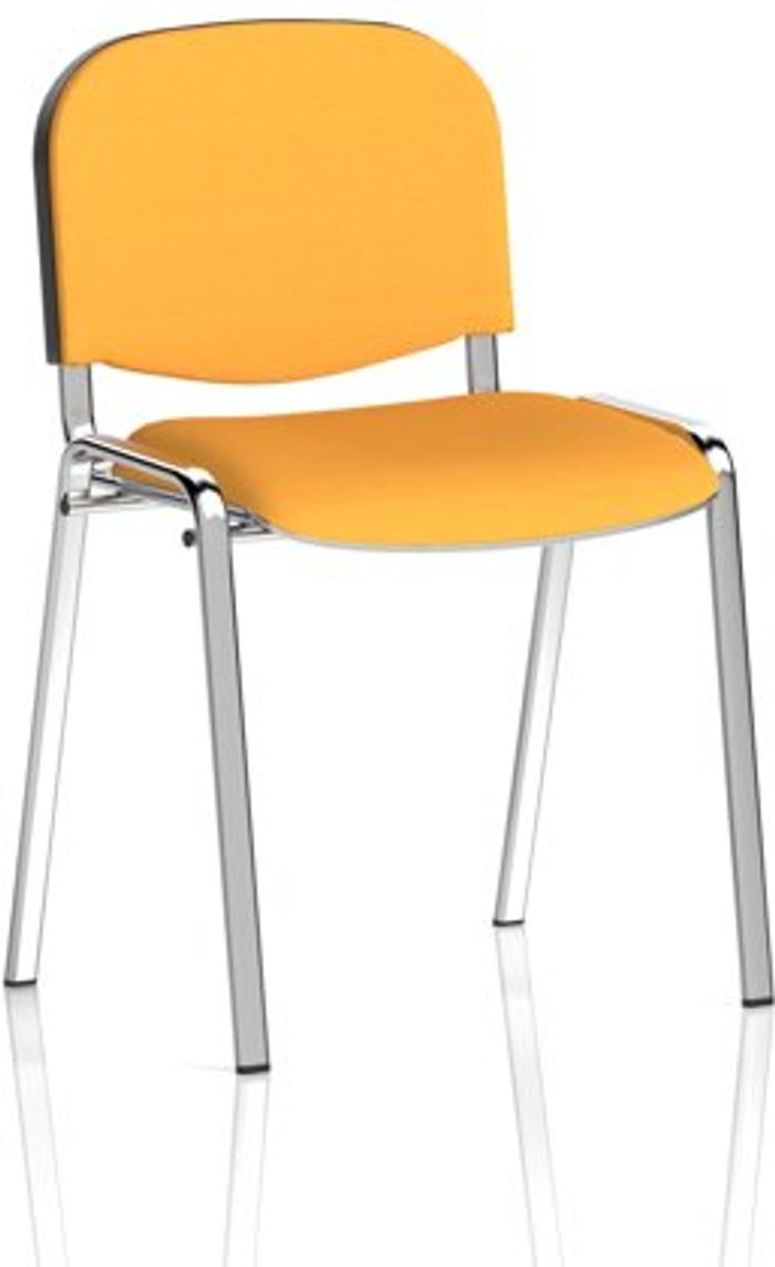 Office Monster | ISO ISO Chrome Frame Bespoke Colour Fabric - (Min Order Qty X 4) Yellow ISO ISO Chrome Frame Bespoke Colour Fabric - (Min Order Qty X 4) Yellow