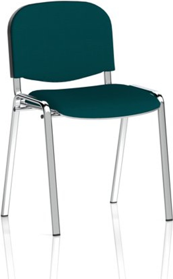 Office Monster | ISO ISO Chrome Frame Bespoke Colour Fabric - (Min Order Qty X 4) Teal ISO ISO Chrome Frame Bespoke Colour Fabric - (Min Order Qty X 4) Teal