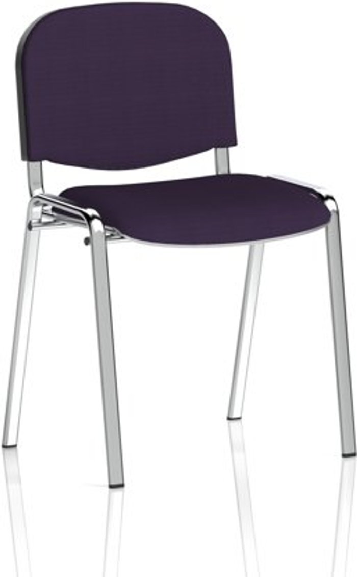 Office Monster | ISO ISO Chrome Frame Bespoke Colour Fabric - (Min Order Qty X 4) Purple ISO ISO Chrome Frame Bespoke Colour Fabric - (Min Order Qty X 4) Purple