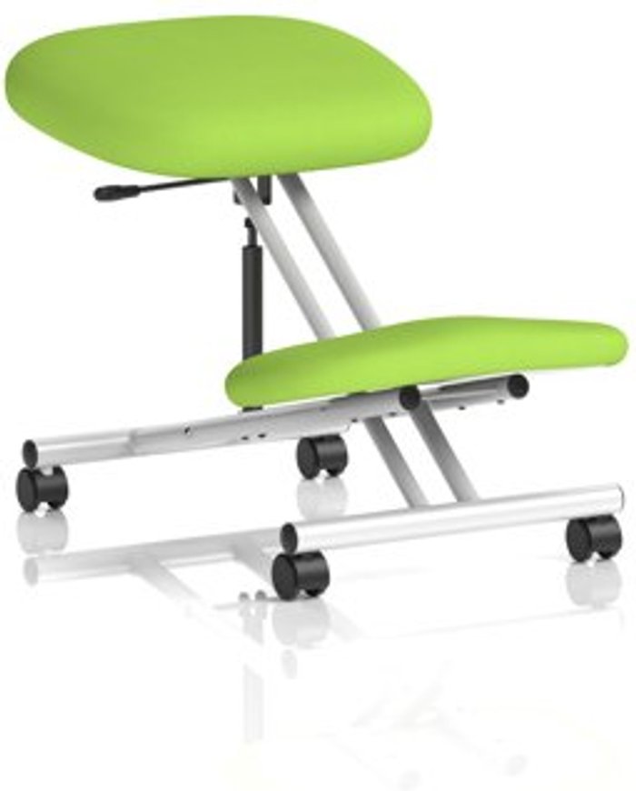 Office Monster | Kneeler Kneeling Stool Silver Frame Bespoke Colour Myrrh Green Kneeler Kneeling Stool Silver Frame Bespoke Colour Myrrh Green